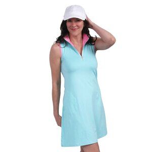 NWT AnaClare Active Athleisure Womens Size Large Lexi Swing Dress in Aqua NEW